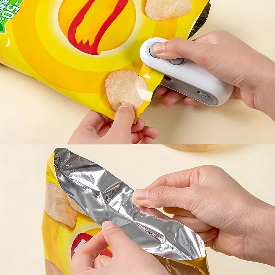1pc Snack Packaging Bag Sealer with Built-In Magnetic USB Rechargeable Battery, Portable Mini Sealer for Picnic And Travel, Hand Press Plastic Sealing Machine, Bag Closure Magic Tool, Potato Chip Bag, Cookie Bag, Snack Bag, S Best Products Online