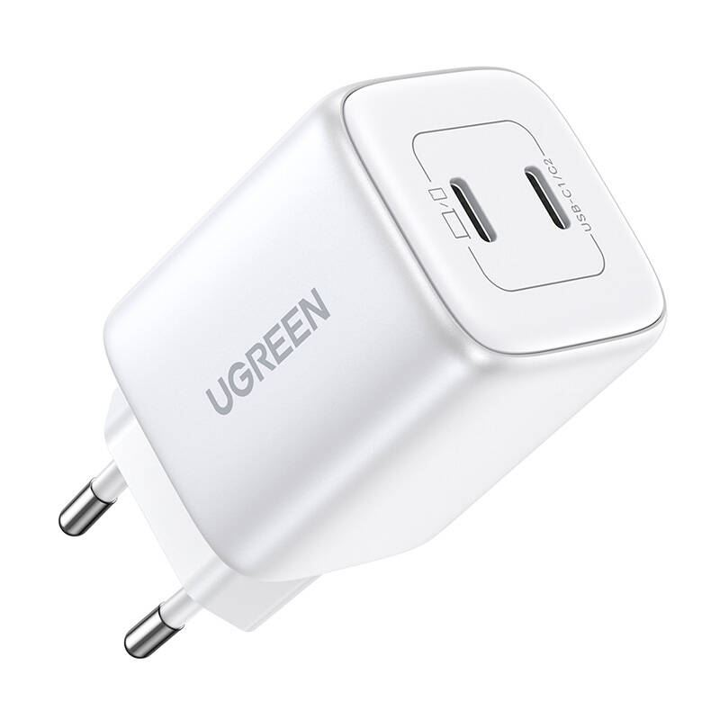 UGREEN SÍŤOVÁ NABÍJEČKA NAPÁJECÍ ADAPTÉR 45W 2X USB-C PD 3.0 QC 4.0 KOSTKA (15327)-0