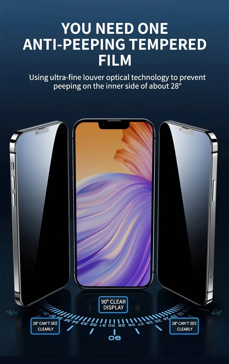3pcs Full Cover Privacy Screen Protector for iPhone 11 12 13 PRO MAX Privacy Glass for iPhone 14 Pro 15 Pro Max Tempered Glass On The For iPhone 14 Plus 15 Plus Glass Film Privacy Best Products Online