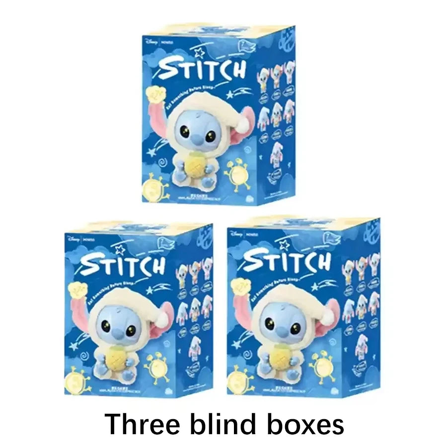 Miniso Disney Stitch Eat Something Before Sleep Blind Box Mystery Bag Vinyl Plush Doll Toys Pendant Surprise The Monsters Gifts