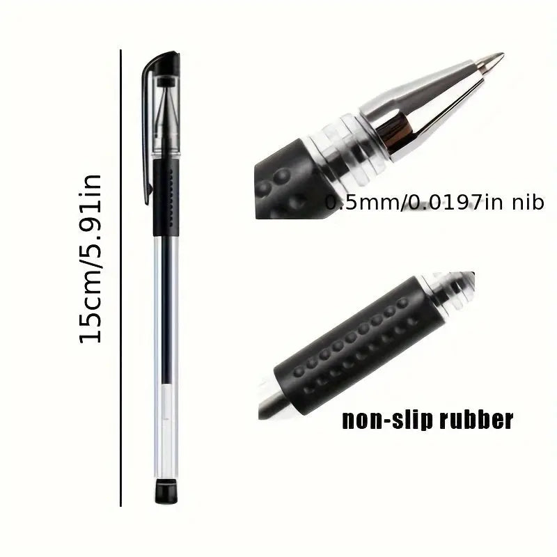 18pcs (3 Pens + 15 Refills) Gel Pen Set School Supplies Black Blue Red Ink Color 0.5Mm Ballpoint Pen Kawaii Pen Student School Office Stationery Best Products Online