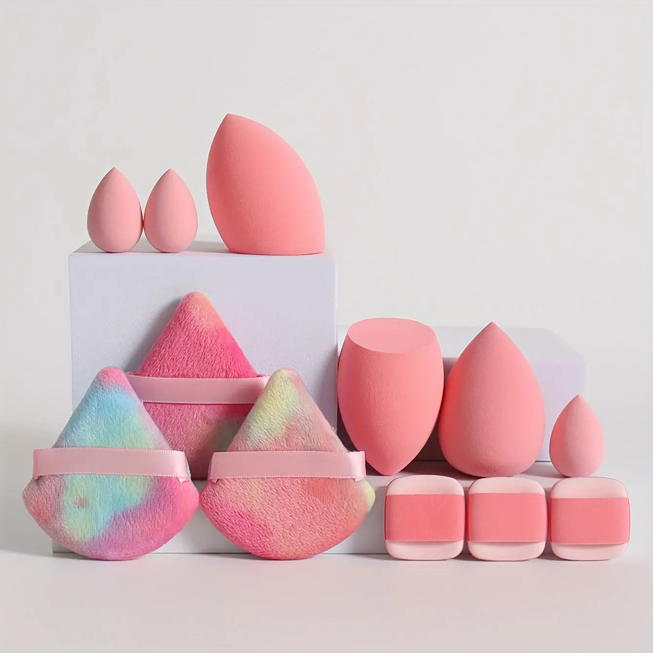 12-Piece All-Purpose Makeup Sponge Puff Set, Includes 3 Powder Puffs, 3 Mini Air Cushion Puffs, 3 Beauty Blenders & 3 Mini Beauty Blenders, Ideal For All Skin Types Best Products Online