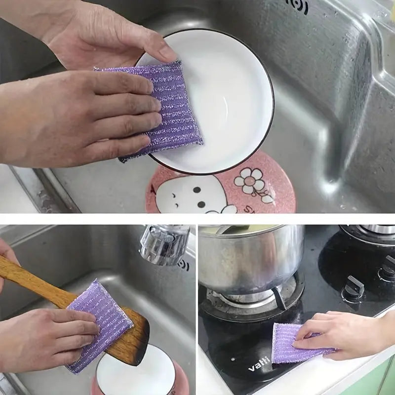 4pcs, Kitchen Dishwashing Sponge, Does Not Hurt Pot Brush Pot Artifact, Household Double-sided Cleaning Sponge Wipe, Scouring Pad, Kitchen Scrub Sponge, Cleaning Supplies, Cleaning Tool, Back To School Supplies Best Products Online