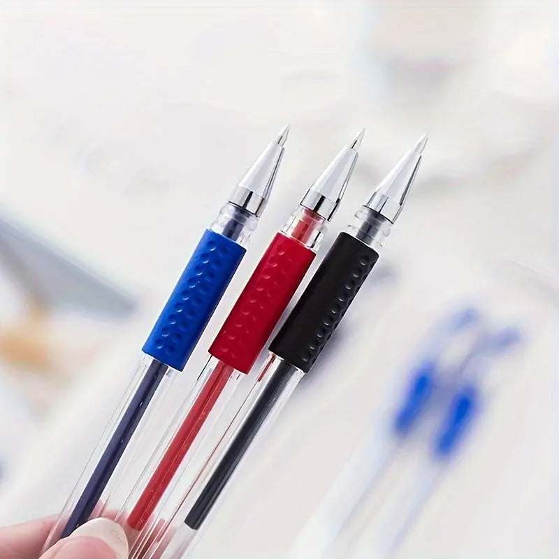 18pcs (3 Pens + 15 Refills) Gel Pen Set School Supplies Black Blue Red Ink Color 0.5Mm Ballpoint Pen Kawaii Pen Student School Office Stationery Best Products Online