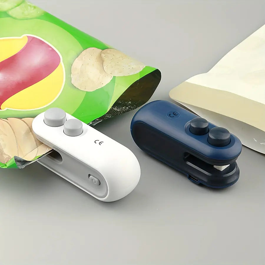 1pc Snack Packaging Bag Sealer with Built-In Magnetic USB Rechargeable Battery, Portable Mini Sealer for Picnic And Travel, Hand Press Plastic Sealing Machine, Bag Closure Magic Tool, Potato Chip Bag, Cookie Bag, Snack Bag, S Best Products Online