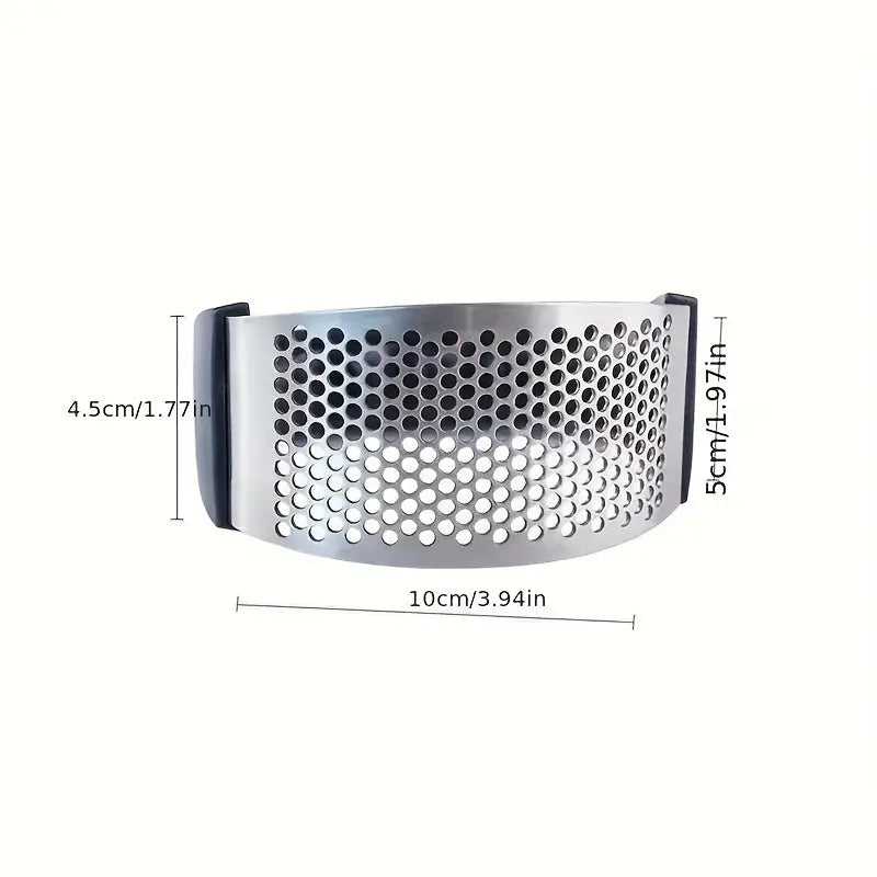 Stainless Steel Manual Garlic Press with Ergonomic Black Handle - Multi-Functional Kitchen Tool for Crushing Garlic, No Electricity Needed, Durable & Easy to Clean, Garlic Crusher Best Products Online