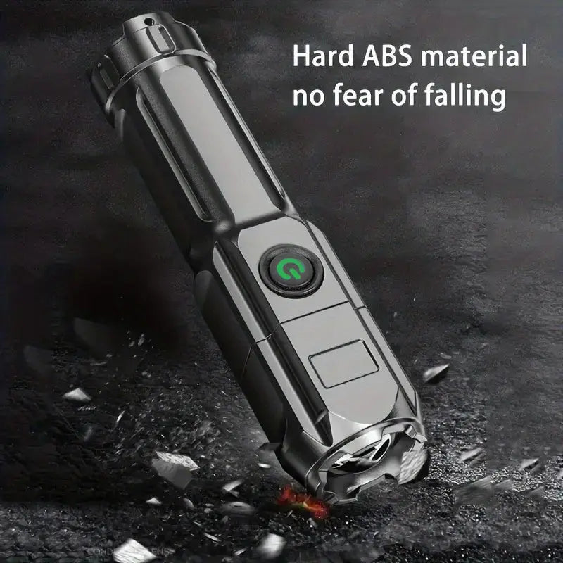1pc Powerful Zoomable Flashlight, Outdoor Multi-functional Portable Home Small Flashlight, Telescopic Zoom Light Best Products Online