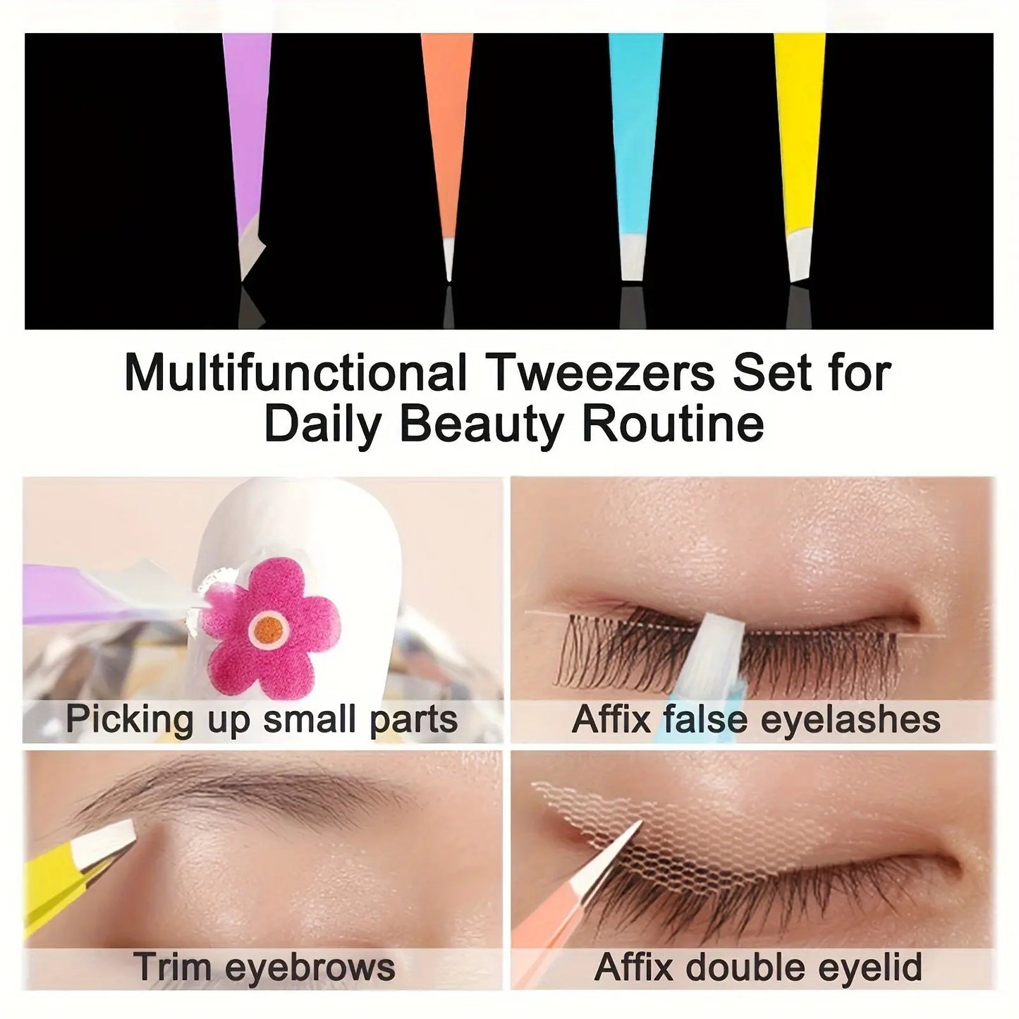 1pcs/4pcs Tweezers For Eyebrows, Slant Tip/ Angled Tip Eyebrow Tweezers, Precision For Eyebrows Facial Hair, Ingrown Hair Best Products Online