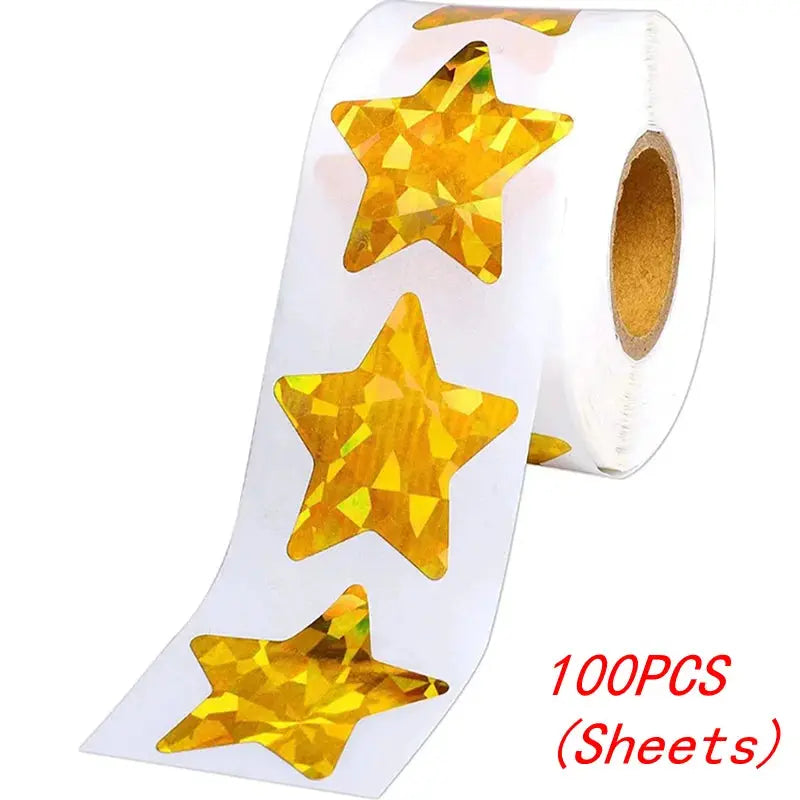 50-500Pcs Colorful Star Stickers for Kids Reward School Classroom Adhesive Holographic Star Stickers for Teachers DIY Craft