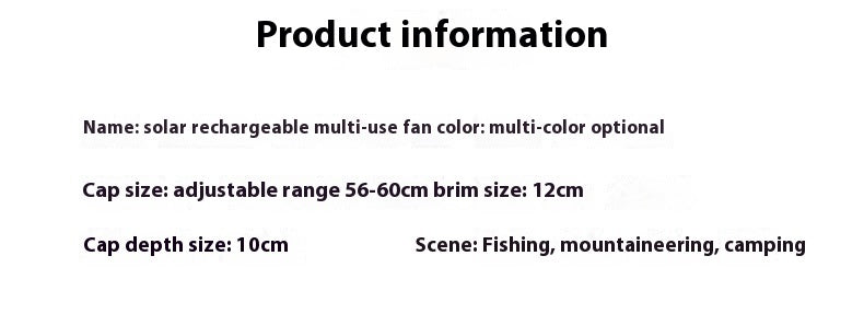 Outdoor Wide Brim Sun Hat With Solar Fan Wide Brim Solar Fan Outdoor Fishing Hat Solar USB Charging Solar Powered Hat Adjustable