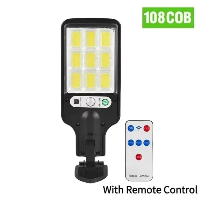 LED Wall Street Lamp 108 LED Solar Lights Outdoor With 3 Mode Waterproof Motion Sensor Security Lighting for Garden Patio Path
