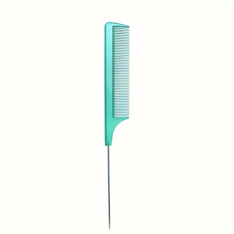 Barber Salon Fine Tooth Rat Tail Teasing Comb With Stainless Steel Pin Metal Hair Pick Detangling Comb Profession Tool Practical Convenient For Women Men Hair Styling Best Products Online