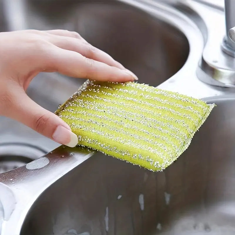 4pcs, Kitchen Dishwashing Sponge, Does Not Hurt Pot Brush Pot Artifact, Household Double-sided Cleaning Sponge Wipe, Scouring Pad, Kitchen Scrub Sponge, Cleaning Supplies, Cleaning Tool, Back To School Supplies Best Products Online