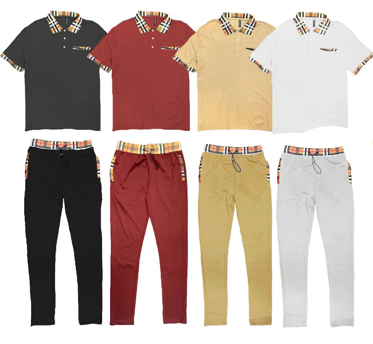 Checkered Polo and Pant Set Lime Milo