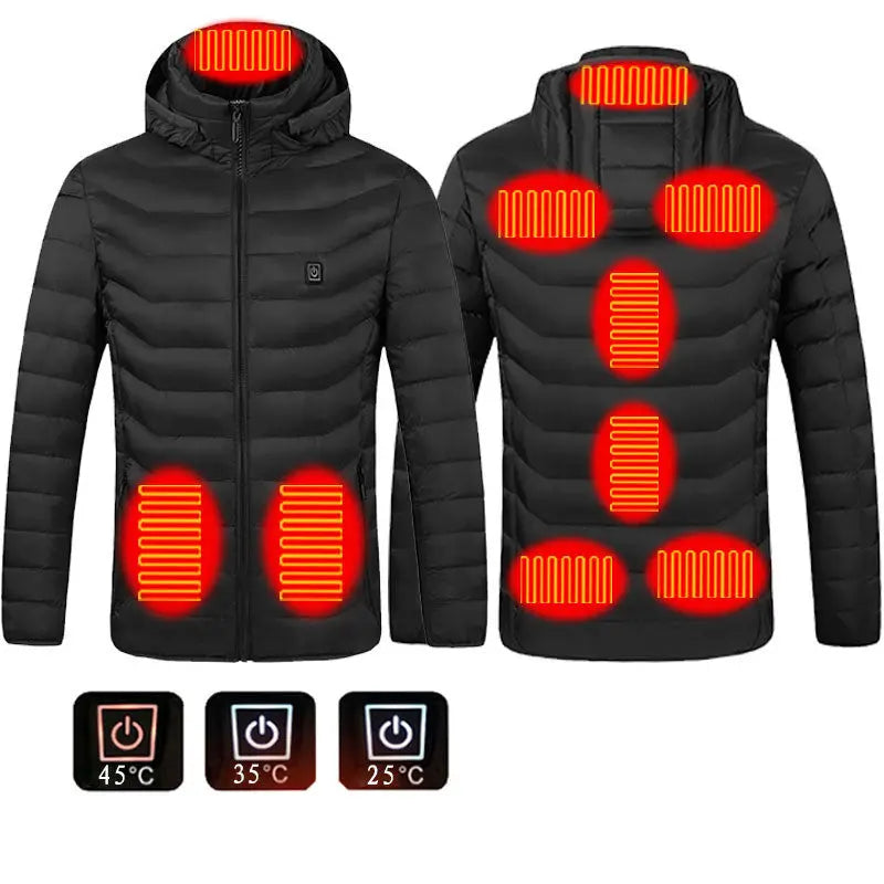 New Heated Jacket Coat USB Electric Jacket Cotton Coat Heater Thermal Clothing Heating Vest Men's Clothes Winter Wholesale Best Products Online
