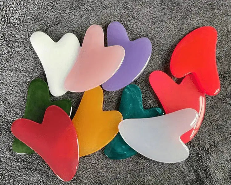 Heart-Shaped Massage Tool - Pastel pink Facial & Body Scraping board for Light Beige Care, Muscle Toning, Hair Removal - Durable & Easy-Clean Surface - Salon or Home Spa Use - Beauty Device, Massager for Body, Soothing Aesthe Best Products Online