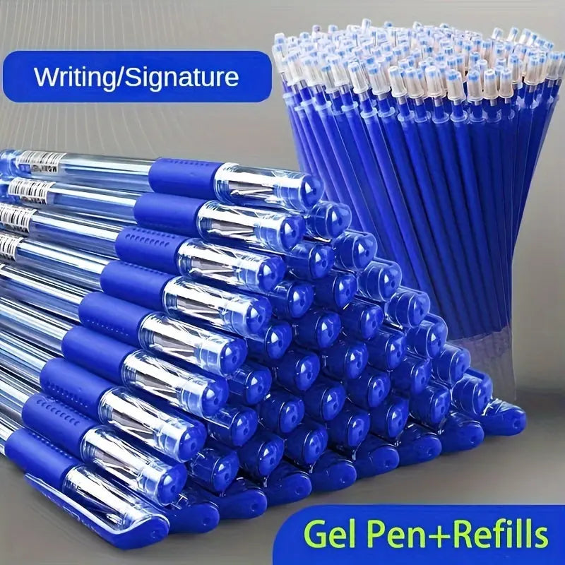 18pcs (3 Pens + 15 Refills) Gel Pen Set School Supplies Black Blue Red Ink Color 0.5Mm Ballpoint Pen Kawaii Pen Student School Office Stationery Best Products Online