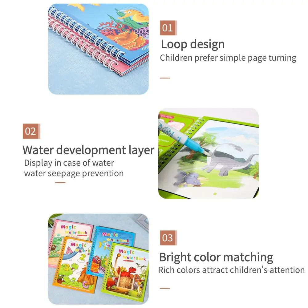 NEW Kids Magic Water Drawing Books Coloring Books Painting Toys for Kids Birthday Christmas New Year Gift for Boys and Girls