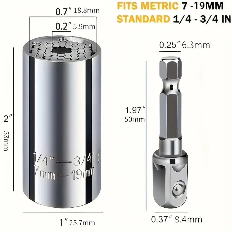 Universal Torque Wrench 7-19mm Hexagonal Multi-functional Universal Socket Best Products Online