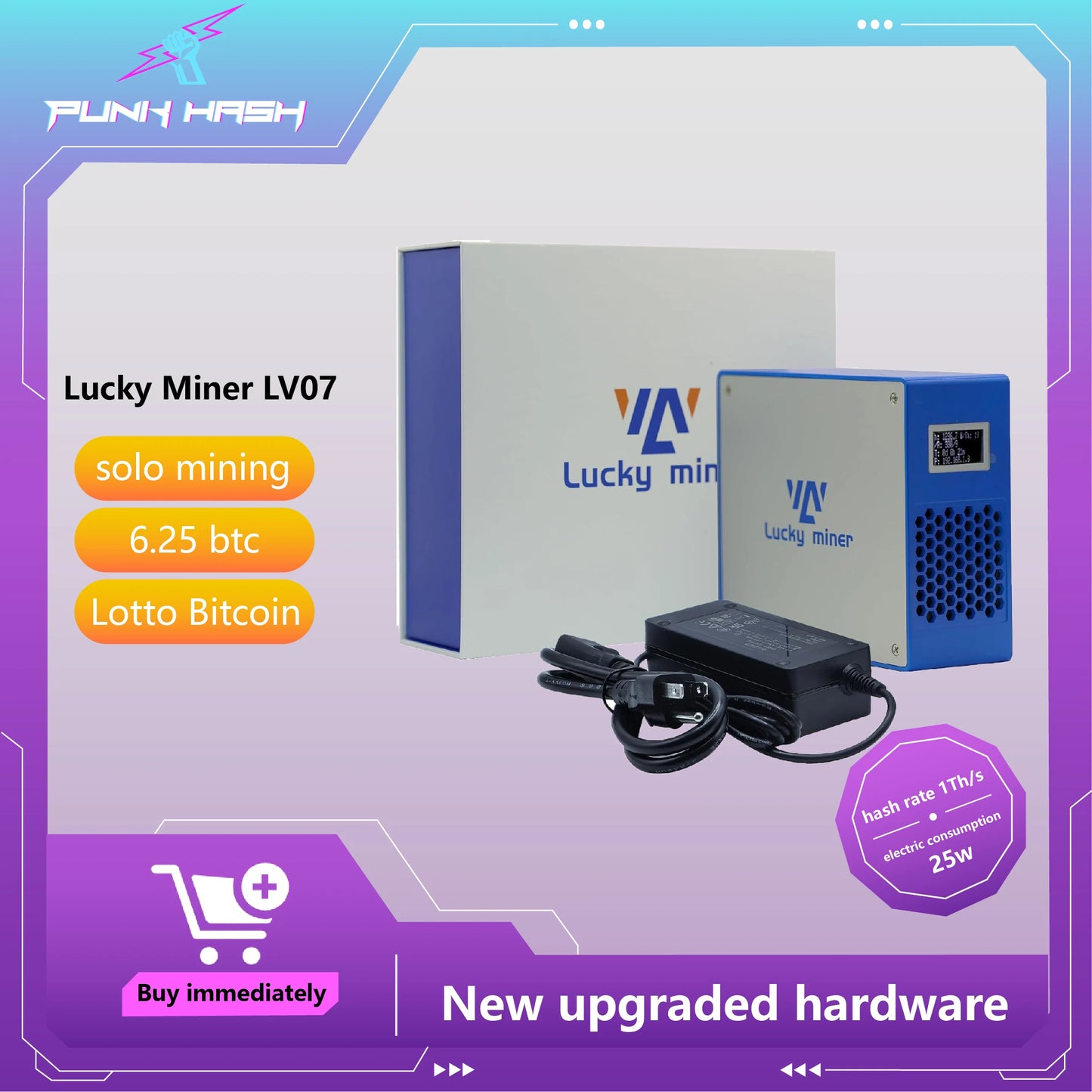 Solo Miner Lucky Miner Lv07 Support All SHA-256 Solo Bitcoin Miner Crypto Machine Bitax Btc Lucky Miner LV07