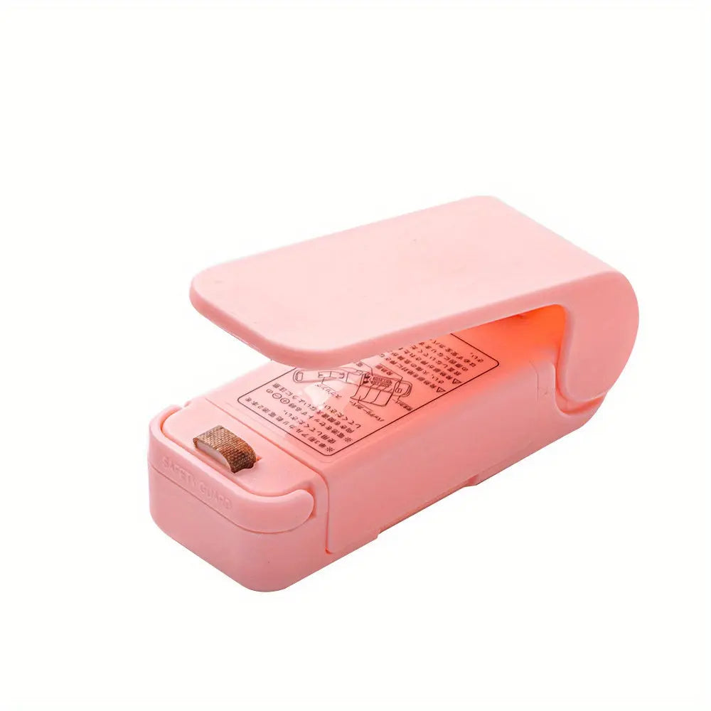 1pc Mini Vacuum Food Sealer Machine with Digital-like Operation - Cordless Portable Handheld Device, One-Touch Seal System, Low-Loss Heating Technology & Ergonomic Design for Freshness Preservation, White/Pink, Compatible wit Best Products Online