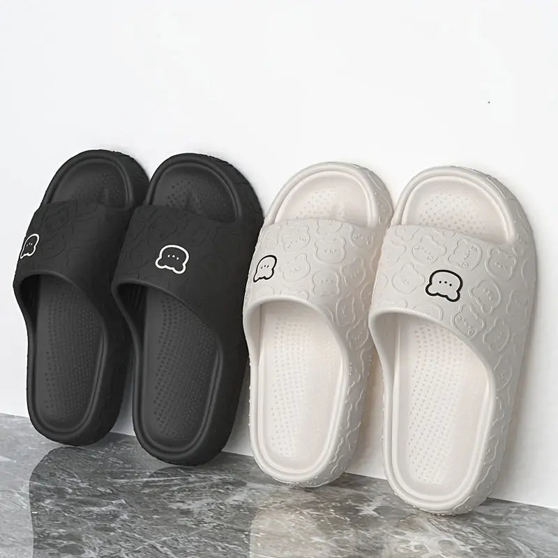 ASHALI Cute Cartoon Bear Breathable Soft Slippers for Men, Suitable for All Seasons, Indoor Home Use, Couple'S Bathroom Non-Slip Slippers. Best Products Online