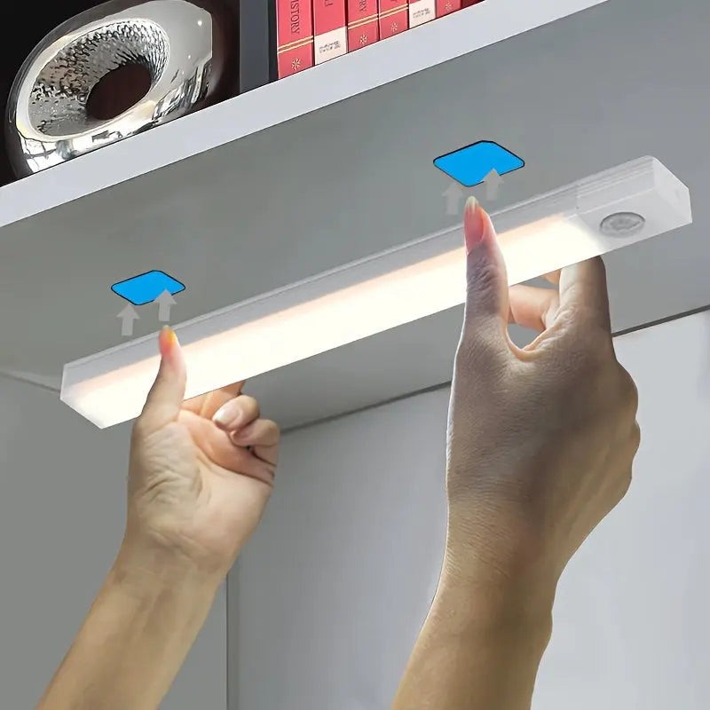 Smart Switch LED Light Human Motion Sensor Long Strip Wireless Magnetic Self-Adhesive Wardrobe Light with Charging Cabinet Light Bar for Countertop Closet Lighting, Rechargeable Kitchen Night Light Battery Powered Lamp for Wa Best Products Online
