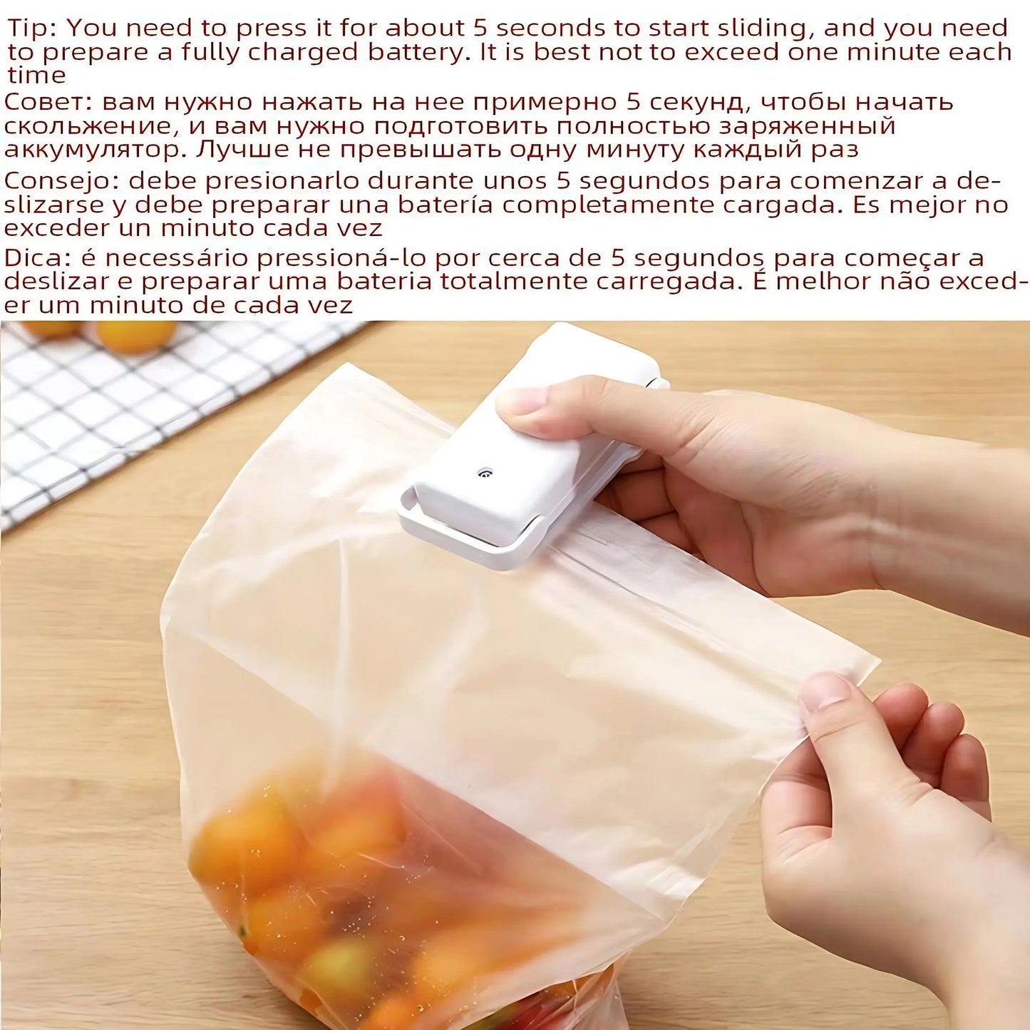 1pc Mini Vacuum Food Sealer Machine with Digital-like Operation - Cordless Portable Handheld Device, One-Touch Seal System, Low-Loss Heating Technology & Ergonomic Design for Freshness Preservation, White/Pink, Compatible wit Best Products Online
