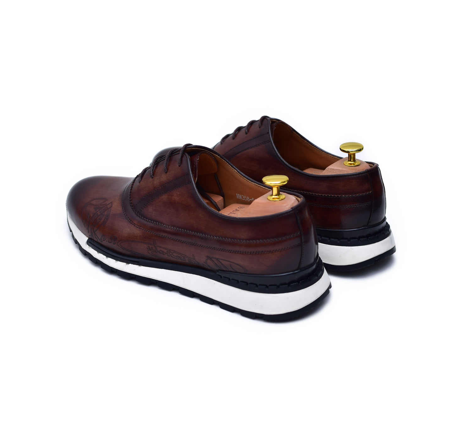 Archie - Brown Leather Sneakers-2