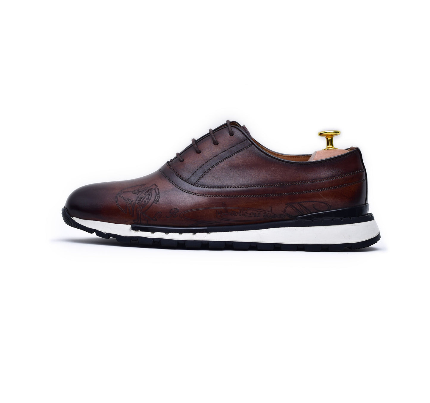 Archie - Brown Leather Sneakers-3