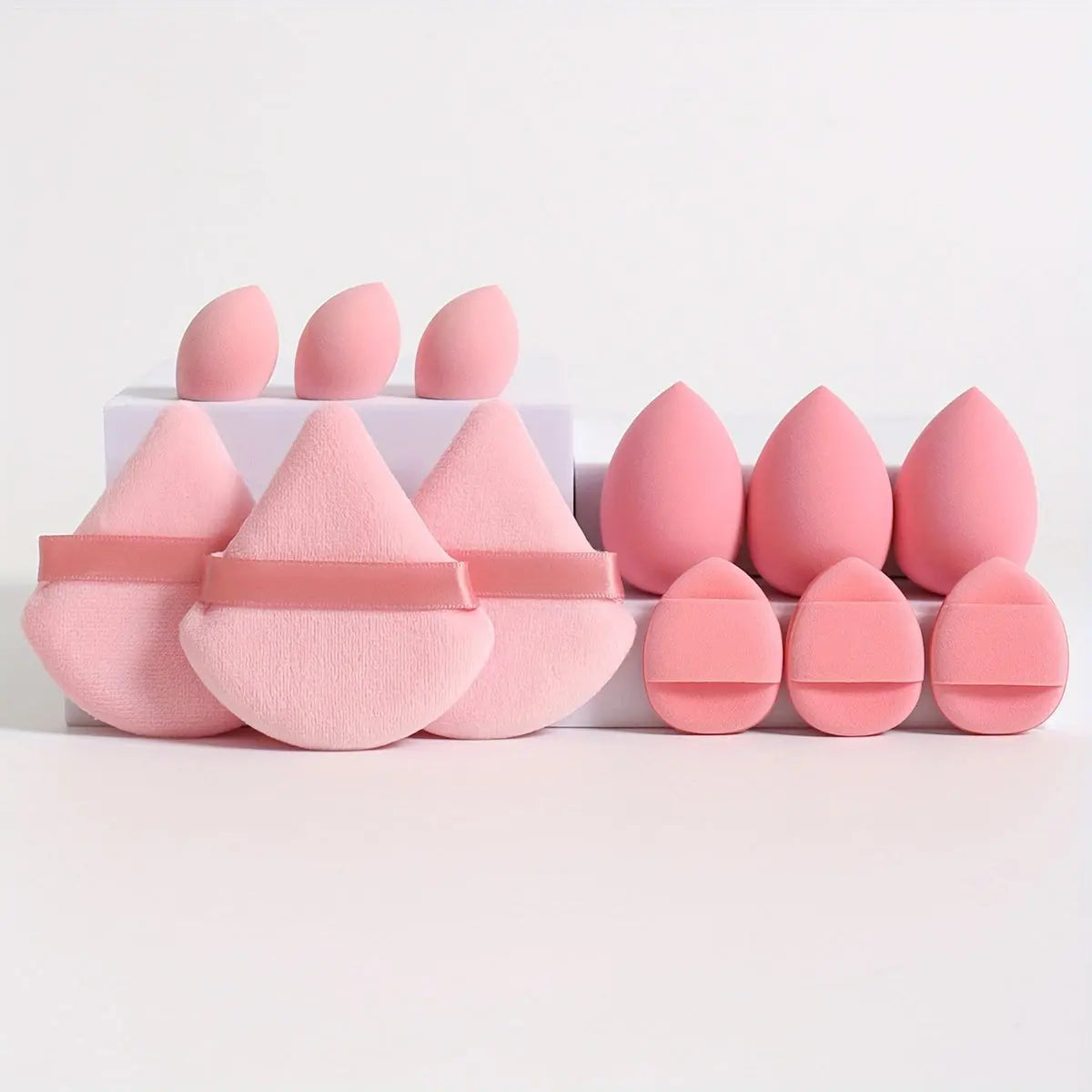 12-Piece All-Purpose Makeup Sponge Puff Set, Includes 3 Powder Puffs, 3 Mini Air Cushion Puffs, 3 Beauty Blenders & 3 Mini Beauty Blenders, Ideal For All Skin Types Best Products Online