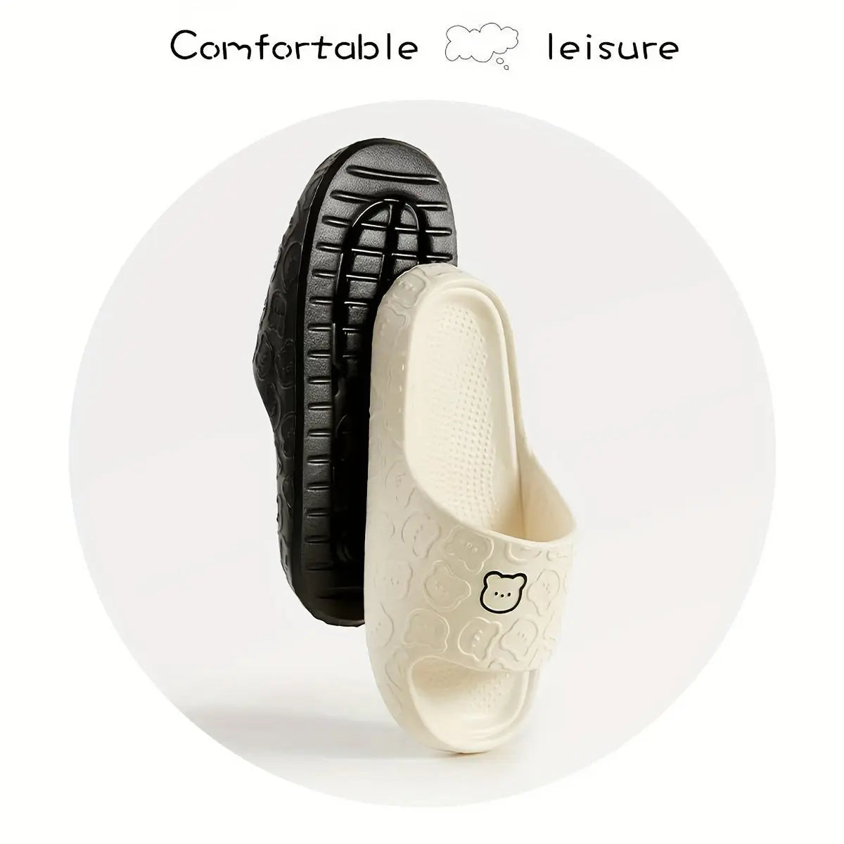 ASHALI Cute Cartoon Bear Breathable Soft Slippers for Men, Suitable for All Seasons, Indoor Home Use, Couple'S Bathroom Non-Slip Slippers. Best Products Online