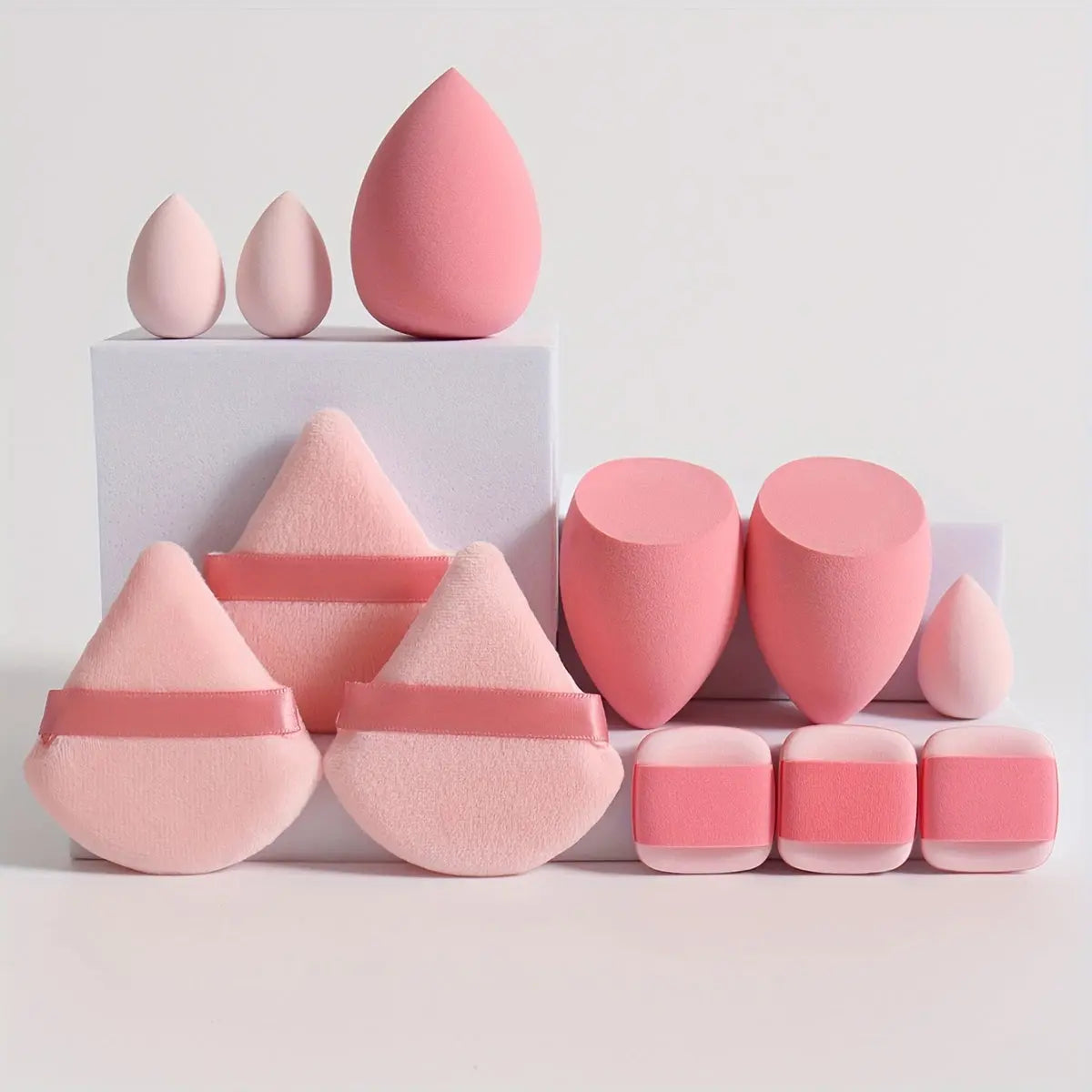 12-Piece All-Purpose Makeup Sponge Puff Set, Includes 3 Powder Puffs, 3 Mini Air Cushion Puffs, 3 Beauty Blenders & 3 Mini Beauty Blenders, Ideal For All Skin Types Best Products Online