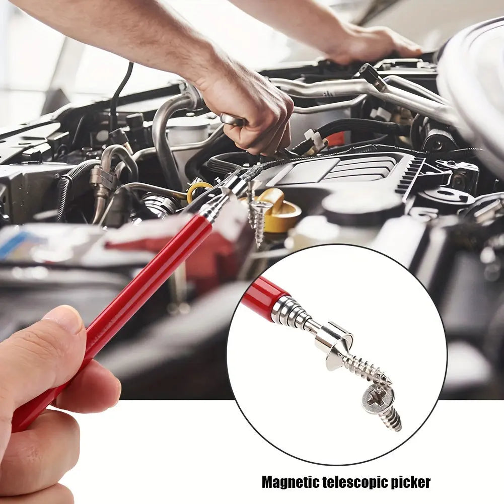 QVAMILLT Magnetic Pickup Tool - Durable Metal, Polished Finish, Magnet for Easy Retrieval of Iron Objects, Ideal for Metal Surfaces, Industrial Stability| Magnet Tool|Metal Construction, Magnetic Pickup Tool Best Products Online