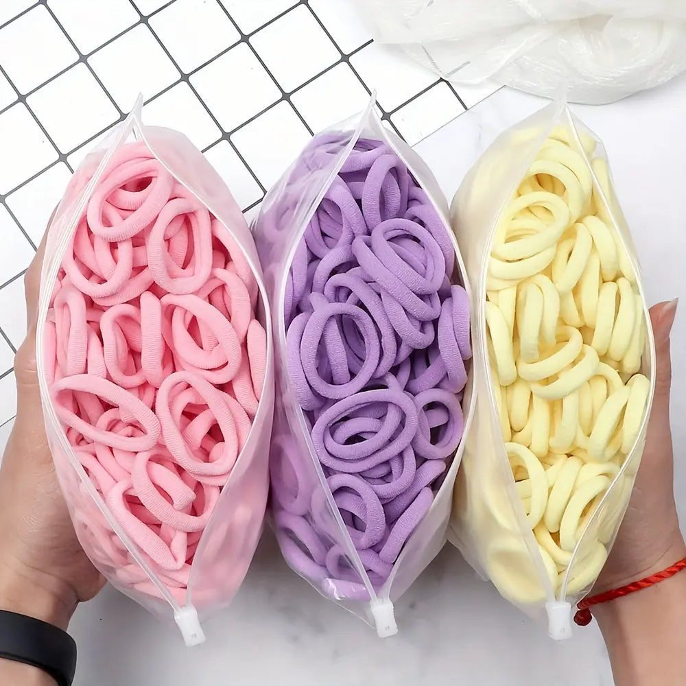 50pcs/Set Essential Solid Color Elastic Hair Bands - 4cm Wide Simple Hair Ties for Women, Ponytail Holders, Hair Ropes, and Styling Accessories - Soft, Durable, and Easy to Use Best Products Online