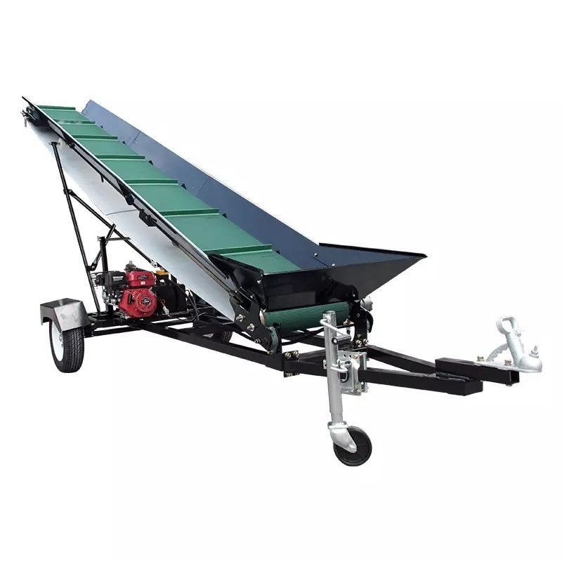 16.5 Foot Firewood Conveyor Adjustable Speed 6.5HP Gasoline Powered B&S Engine ,Heavy Duty Log Conveyor Emergency Stop