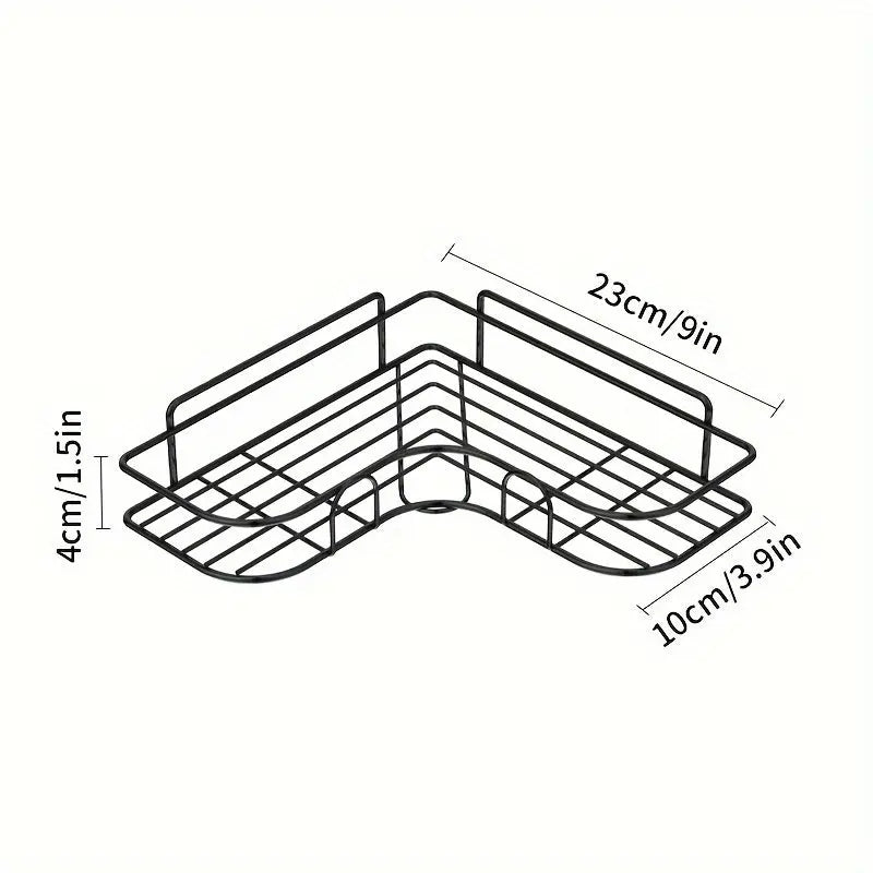 1pc Punch-Free Corner Shelf, Bathroom Rack, Wall-Mounted Storage For Toilet, Bathroom Shampoo Lotion Cosmetic Storage Rack, Bathroom Accessories Best Products Online
