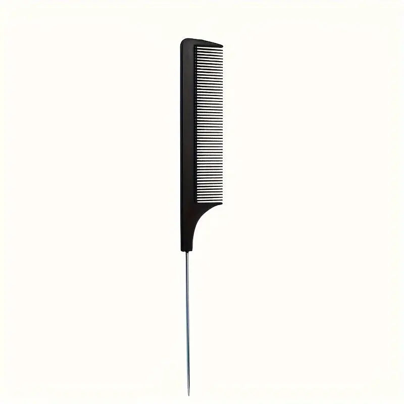 Barber Salon Fine Tooth Rat Tail Teasing Comb With Stainless Steel Pin Metal Hair Pick Detangling Comb Profession Tool Practical Convenient For Women Men Hair Styling Best Products Online
