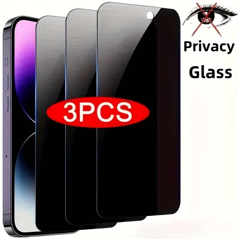 3pcs Full Cover Privacy Screen Protector for iPhone 11 12 13 PRO MAX Privacy Glass for iPhone 14 Pro 15 Pro Max Tempered Glass On The For iPhone 14 Plus 15 Plus Glass Film Privacy Best Products Online