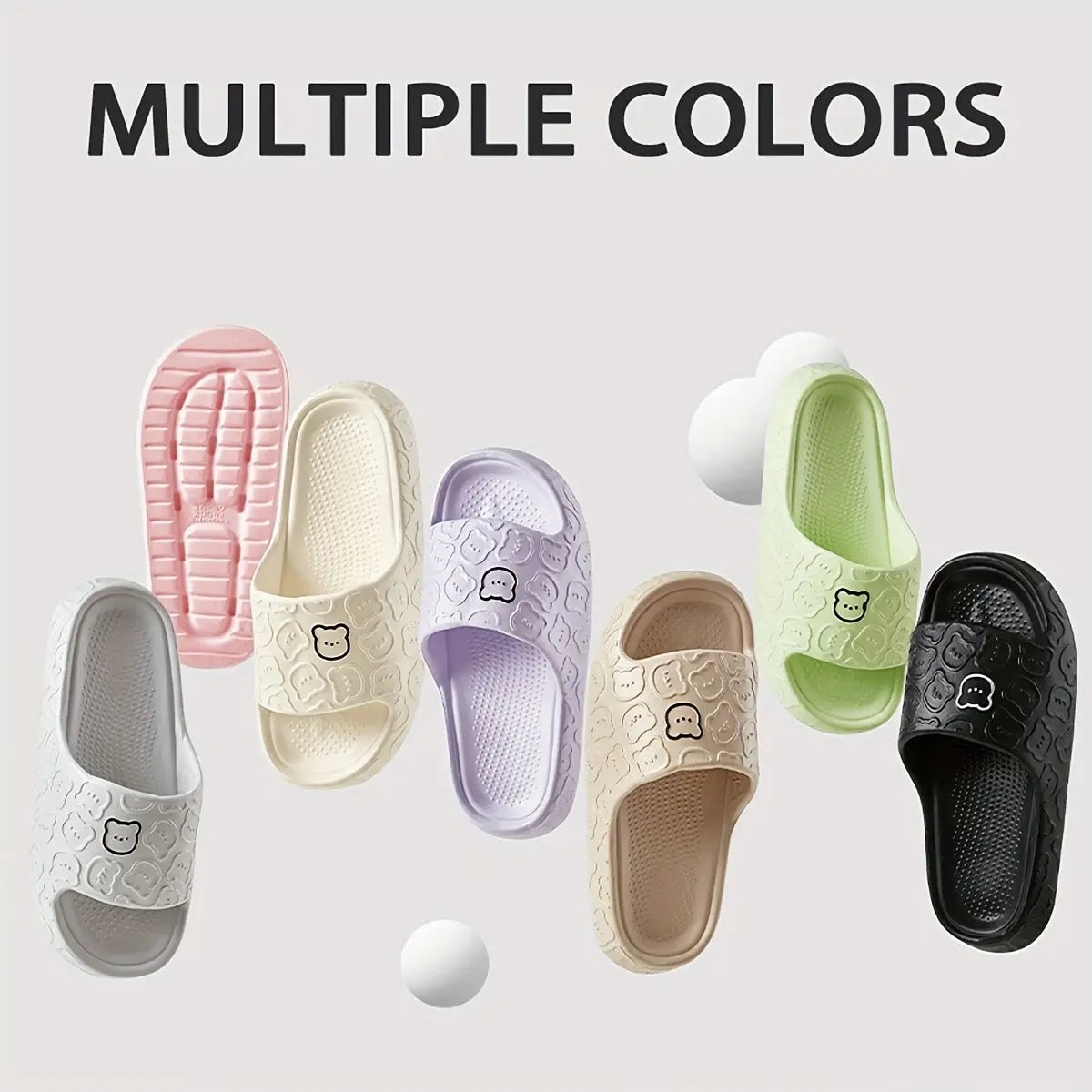 ASHALI Cute Cartoon Bear Breathable Soft Slippers for Men, Suitable for All Seasons, Indoor Home Use, Couple'S Bathroom Non-Slip Slippers. Best Products Online