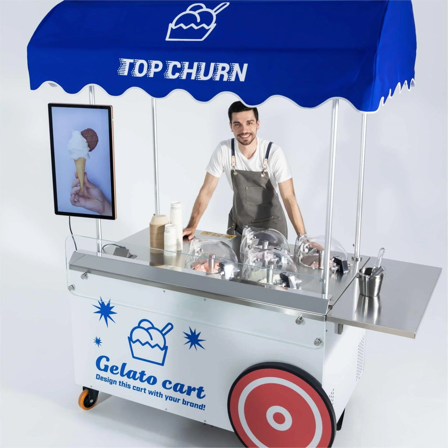 Top Churn V4 - Custom Gelato Cart - Make & Display Gelato, Ice Cream, & Sorbets-3