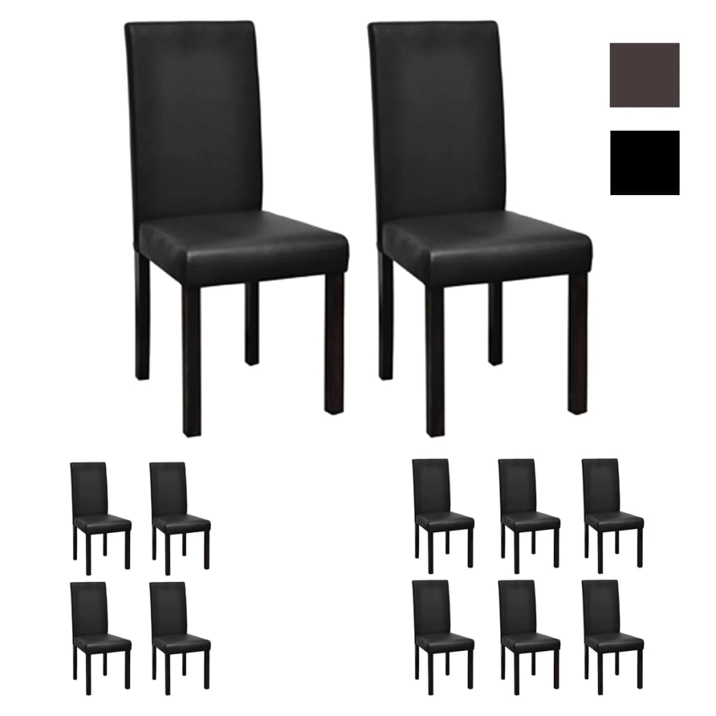 vidaXL Dining Chairs Side Chair with Solid Wood Legs for Kitchen Faux Leather-5
