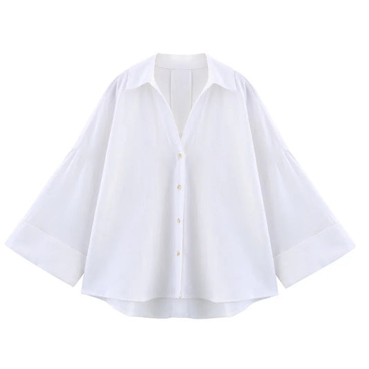 2025 Spring/Summer Trendy Women's Blouses - Long Sleeve V-neck Solid Color Shirts  Fashionable Office Wear