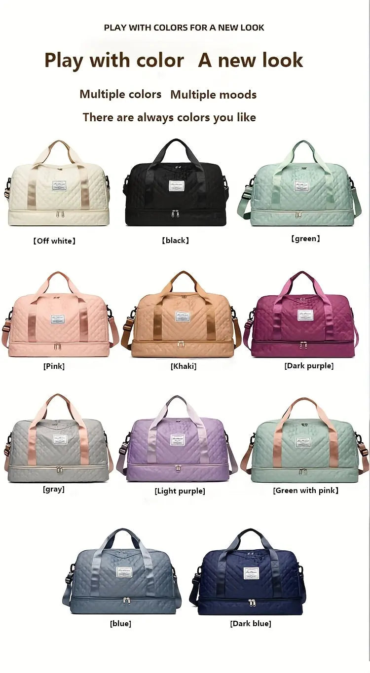 [Luxury Travel Bag] Extra Large Luxury Women's Gym Duffel Travel Bag | Multifunctional with Wet/Dry Separation, Convenient Side Pockets, and Independent Shoe Compartment - Lightweight Maternity Bag Storage Bag for Short Trip Best Products Online