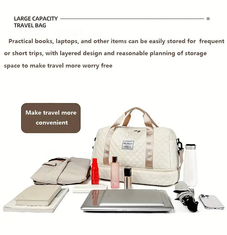 [Luxury Travel Bag] Extra Large Luxury Women's Gym Duffel Travel Bag | Multifunctional with Wet/Dry Separation, Convenient Side Pockets, and Independent Shoe Compartment - Lightweight Maternity Bag Storage Bag for Short Trip Best Products Online