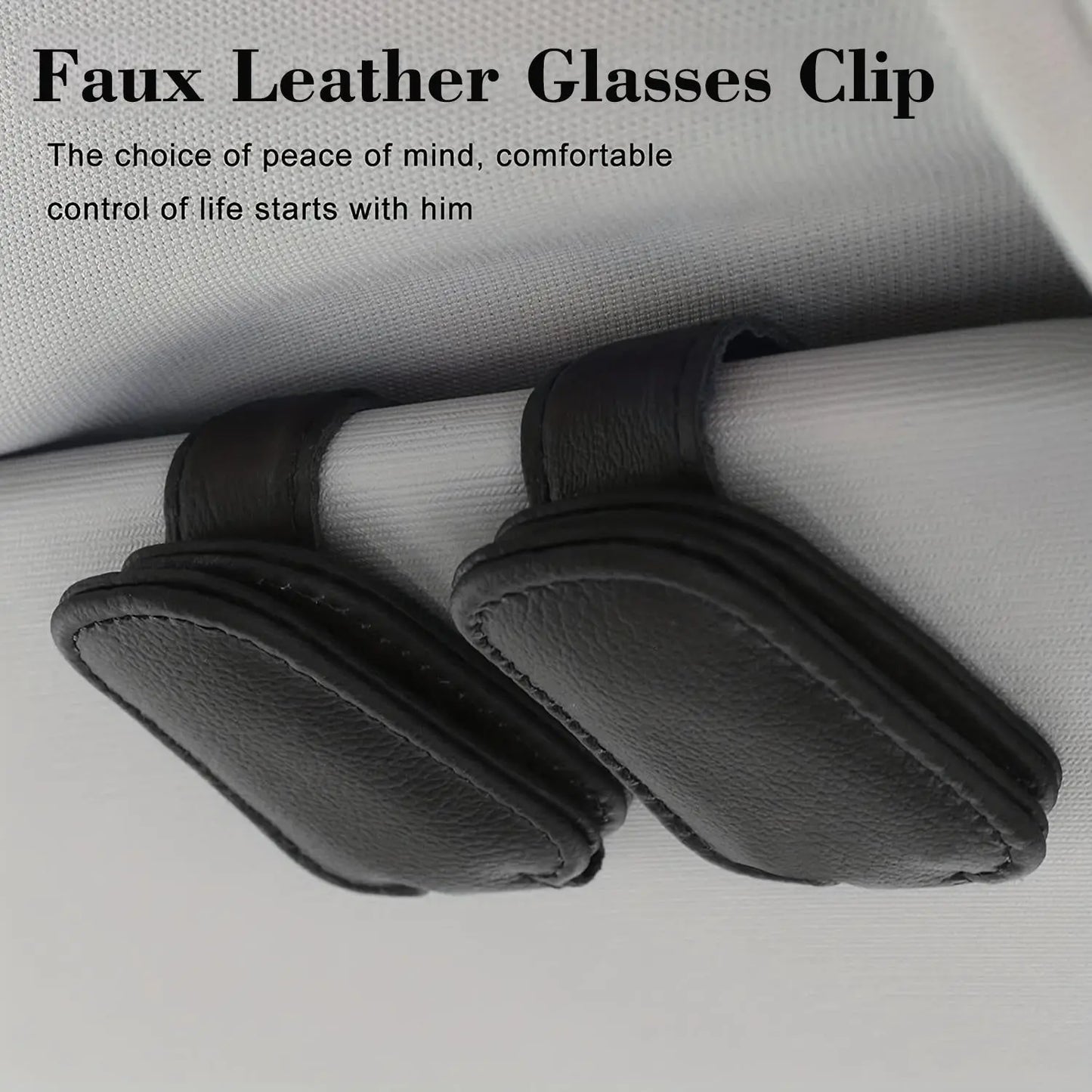 [1pcs Universal Sun Visor Glasses] 1pc Universal Car Sun Visor Glasses Clip, Pu Material, Auto Eyeglasses Holder, Vehicle Interior Accessories, Eyewear Storage Bracket Best Products Online