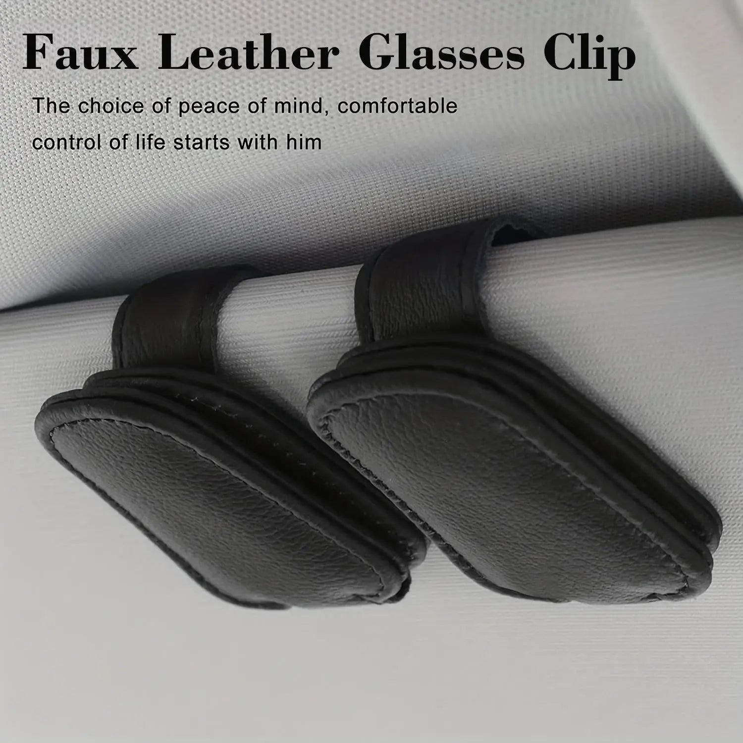 [1pcs Universal Sun Visor Glasses] 1pc Universal Car Sun Visor Glasses Clip, Pu Material, Auto Eyeglasses Holder, Vehicle Interior Accessories, Eyewear Storage Bracket Best Products Online