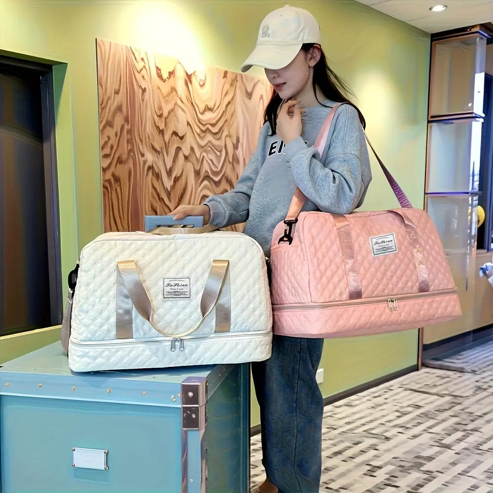 [Luxury Travel Bag] Extra Large Luxury Women's Gym Duffel Travel Bag | Multifunctional with Wet/Dry Separation, Convenient Side Pockets, and Independent Shoe Compartment - Lightweight Maternity Bag Storage Bag for Short Trip Best Products Online