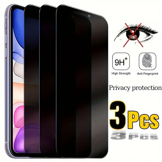 3pcs Full Cover Privacy Screen Protector for iPhone 11 12 13 PRO MAX Privacy Glass for iPhone 14 Pro 15 Pro Max Tempered Glass On The For iPhone 14 Plus 15 Plus Glass Film Privacy Best Products Online