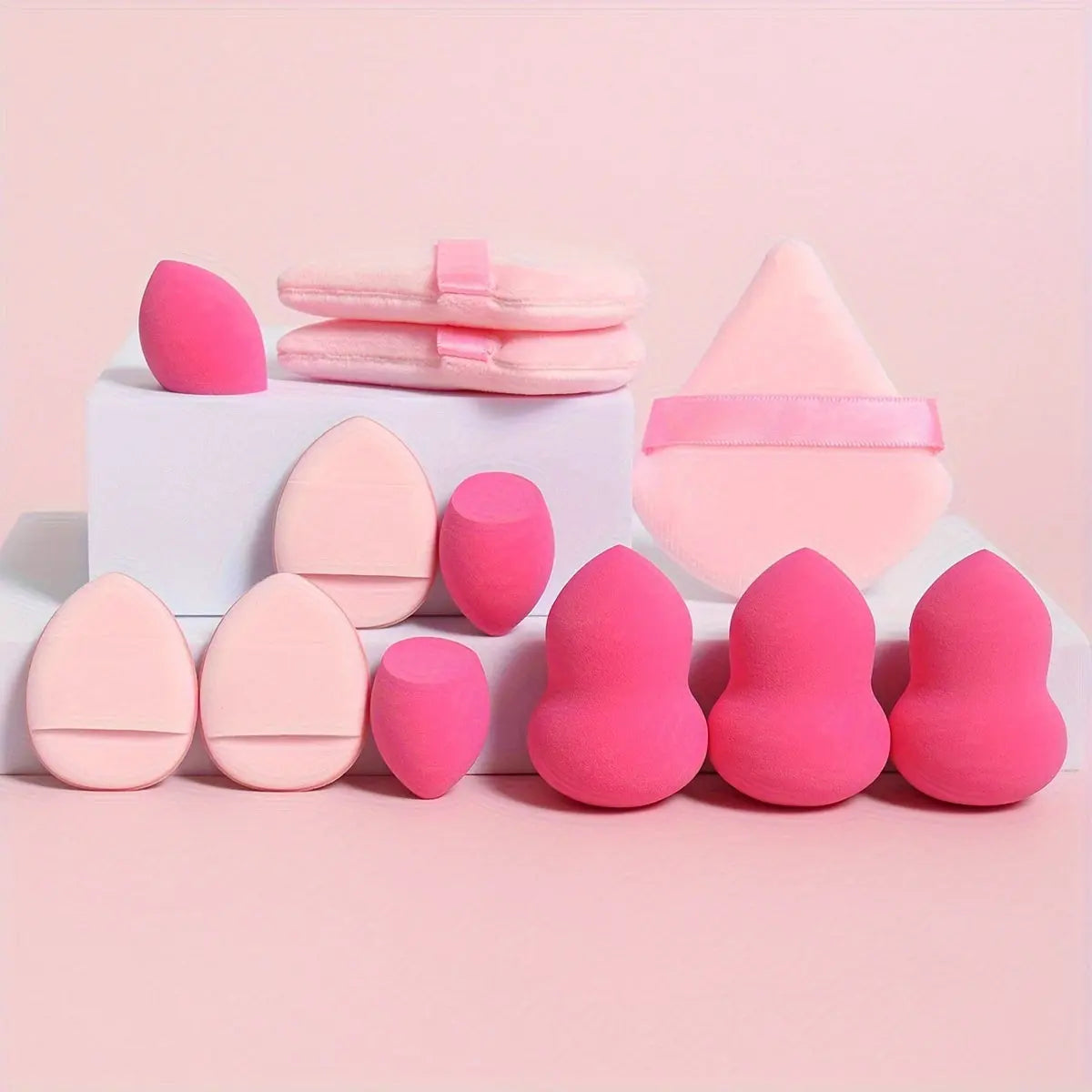 12-Piece All-Purpose Makeup Sponge Puff Set, Includes 3 Powder Puffs, 3 Mini Air Cushion Puffs, 3 Beauty Blenders & 3 Mini Beauty Blenders, Ideal For All Skin Types Best Products Online
